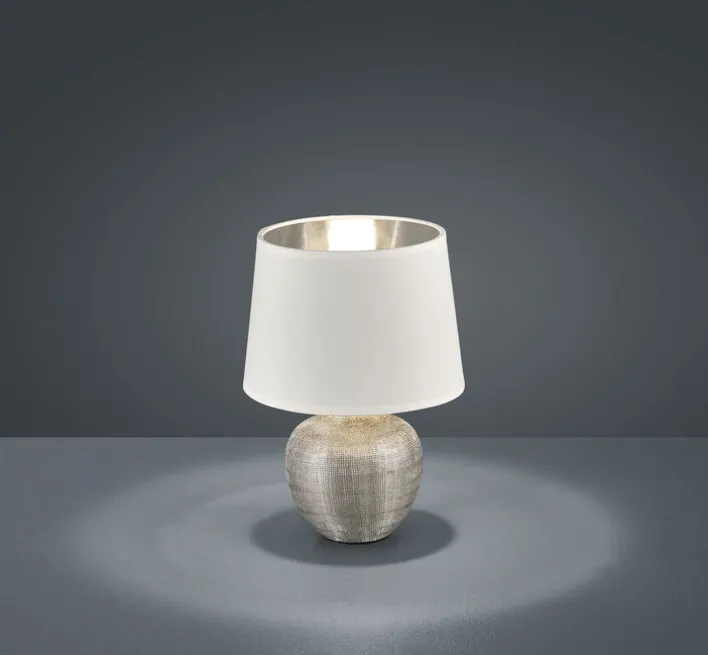 RL Retrofit Tischlampe 1 flg mit Textilschirm H 26 LUXOR Silberfarbig