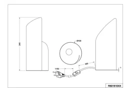 RL Retrofit Tischlampe FRANK 1-flg 24 cm schwarz