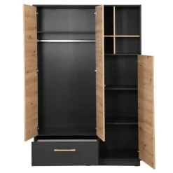 roba Kinder-Drehtürenschrank LENN anthrazit/ braun