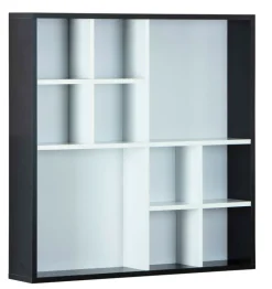 Sammlervitrine PETER 70x70x13 cm Schwarz/Weiß