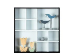 Sammlervitrine PETER 70x70x13 cm Schwarz/Weiß