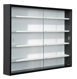 Sammlervitrine STEFAN 80x60x9,5 cm Schwarz/Weiß