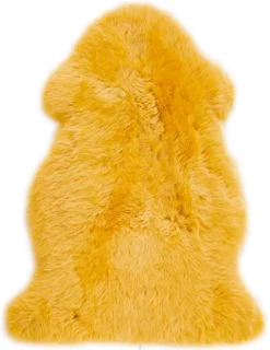 Schaffell UNIKAT OAKLAND I 60 x 85 cm currygelb