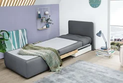 Schlafsessel TUNA 85 x 82 cm Stoffbezug dunkelgrau