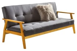 Schlafsofa dunkelgrau Webstoff