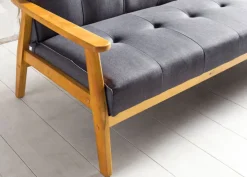 Schlafsofa dunkelgrau Webstoff