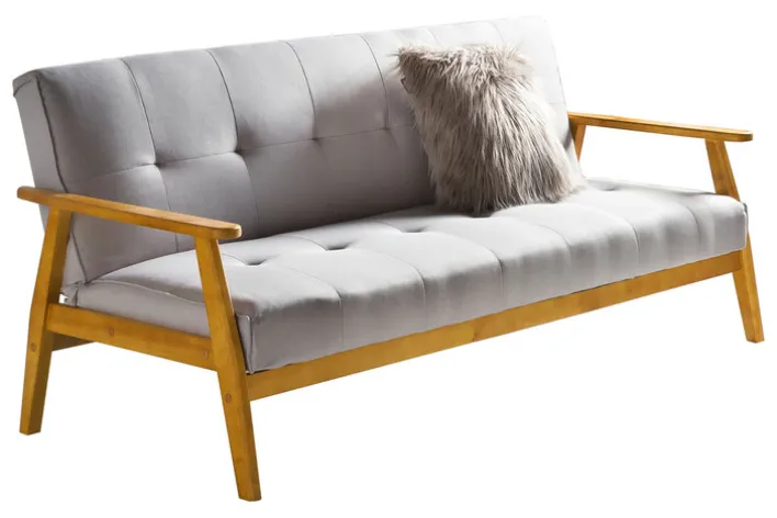 Schlafsofa hellgrau Webstoff