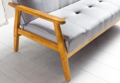 Schlafsofa hellgrau Webstoff