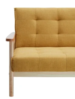 Schlafsofa senfgelb Strukturstoff