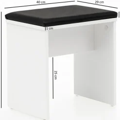 Schminktisch mit Hocker und Spiegel 60 x 81 cm weiß