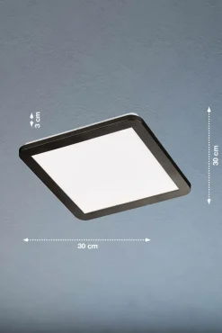SCHÖNER WOHNEN-Kollektion LED Badlampe Decke FLAT 30 x 30 cm schwarz