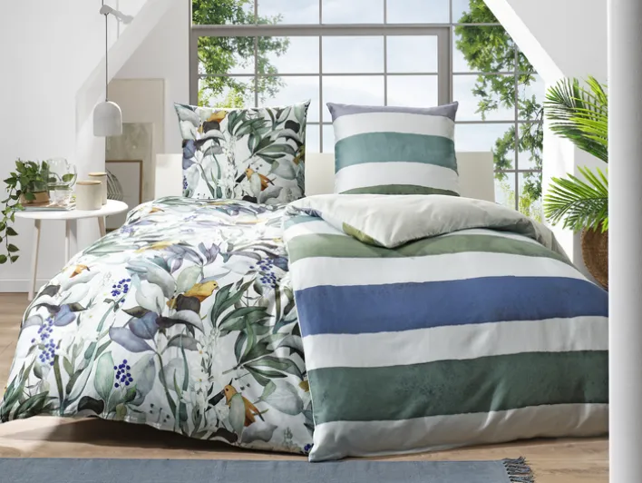 SCHÖNER WOHNEN-Kollektion Satin-Bettwäsche BRUSH 135 x 200 cm mehrfarbig