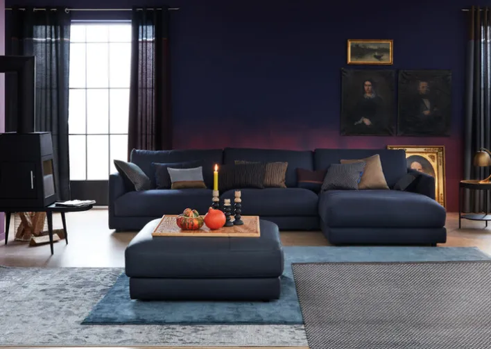 SCHÖNER WOHNEN-Kollektion Webteppich AURA 170 x 240 cm blau