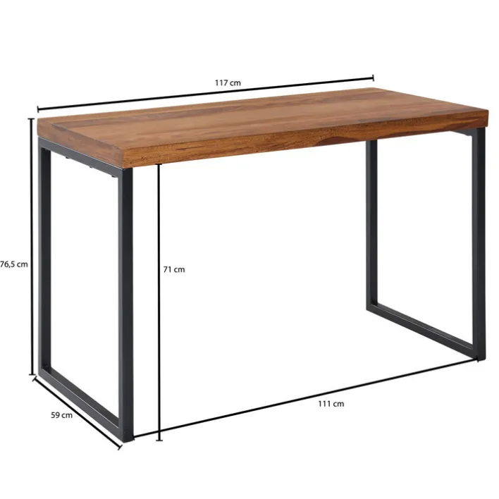 Schreibtisch 117 x 77 cm Braun Schwarz