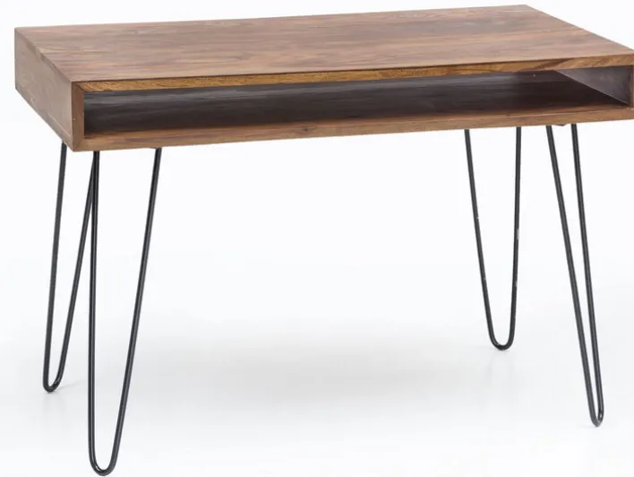 Schreibtisch 110 x 60 cm schwarz/ Sheesham