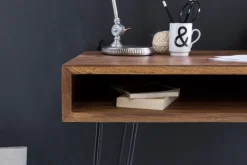 Schreibtisch 110 x 60 cm schwarz/ Sheesham