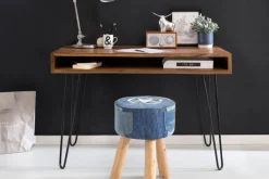 Schreibtisch 110 x 60 cm schwarz/ Sheesham