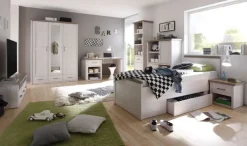 Schreibtisch LUCA 141 x 77 x 81 cm weiß/ braun