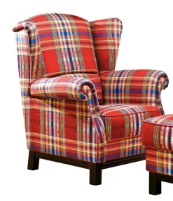 SCHRÖNO Ohrensessel SYDNEX Stoffbezug kariert