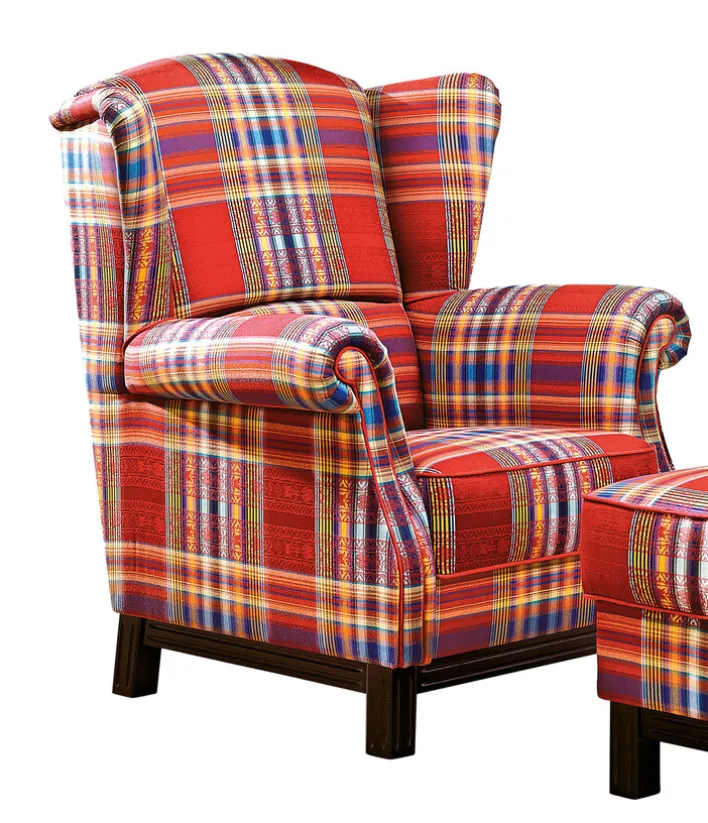 SCHRÖNO Ohrensessel SYDNEX Stoffbezug kariert