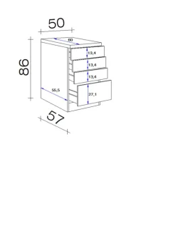 Schubladenschrank LUKE Sonoma Eiche /weiß
