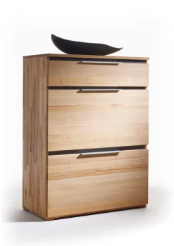 Schuhkipper VICENZA 80 x 108 cm Kernbuche massiv natur geölt/Absetzung Anthrazit gebeizt