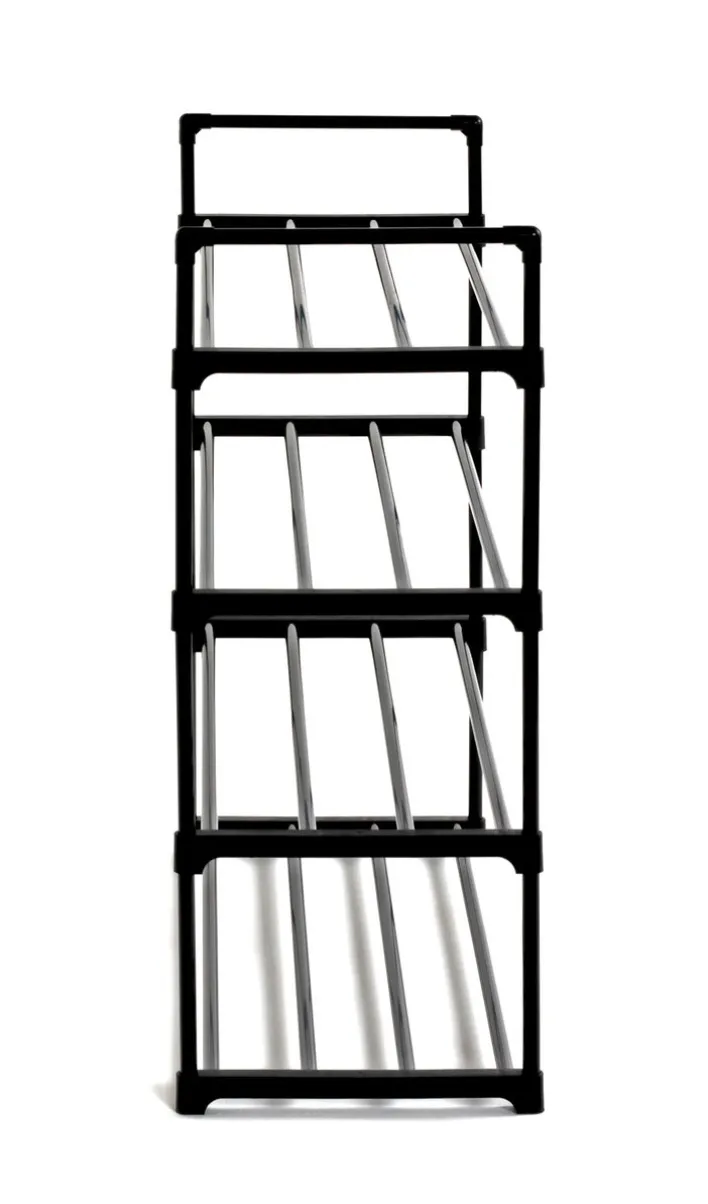 Schuhregal 65 x 74 cm Schwarz Metall