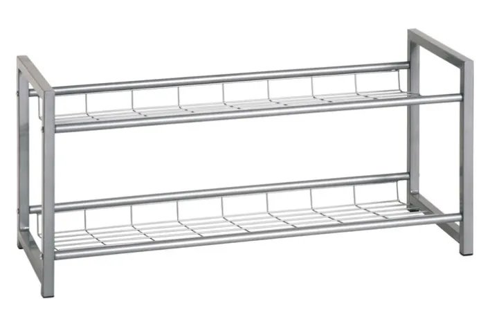Schuhregal 80 x 38 x 30 cm Metall silber