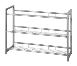 Schuhregal JETTE 80 x 60 x 30 cm Stahl silber