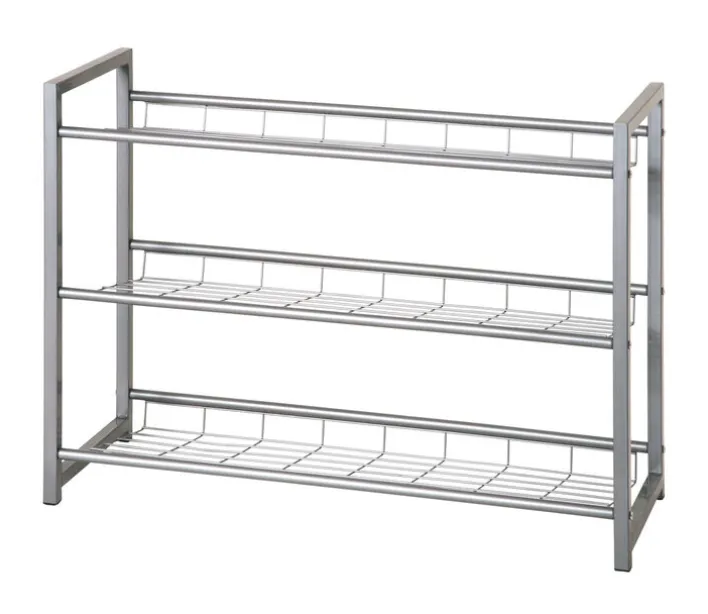 Schuhregal JETTE 80 x 60 x 30 cm Stahl silber