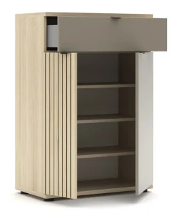 Schuhschrank 70 x 103 cm Basalt supermatt/Riva-Eiche-Dekor