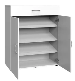 Schuhschrank 80 x 64 x 40 cm Holznachbildung weiß