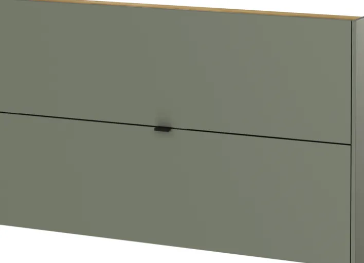 Schuhschrank AMECA 140 x 83 x 18 cm taupegrün/braun