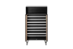 Schuhschrank HANK schwarz/Akustikpaneel Optik