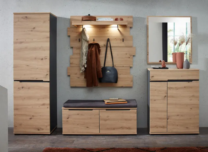 Schuhschrank SEDEO 80 x 106 cm Artisan Eiche naturfarbig