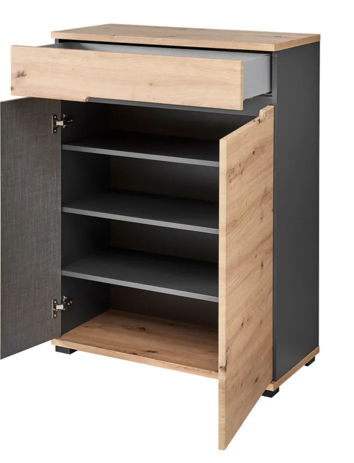 Schuhschrank SEDEO 80 x 106 cm Artisan Eiche naturfarbig