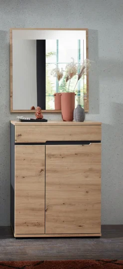 Schuhschrank SEDEO 80 x 106 cm Artisan Eiche naturfarbig