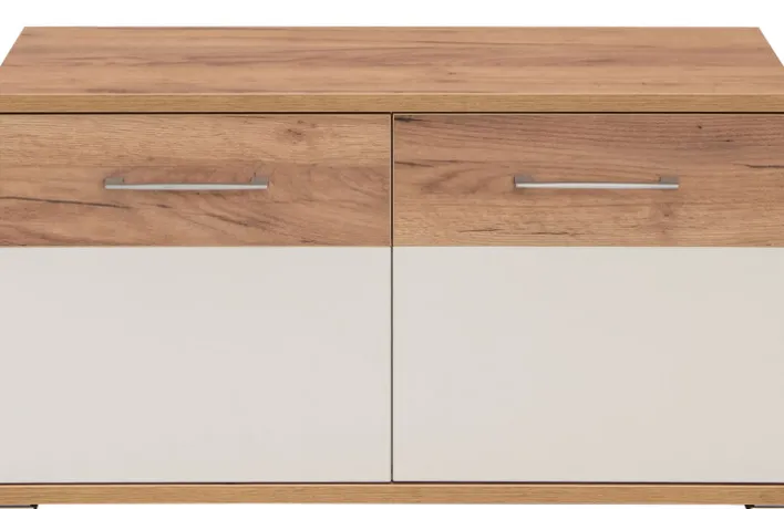 Schuhschrank THEO 96 x 51 cm Weiß/ Navarra Eiche NB