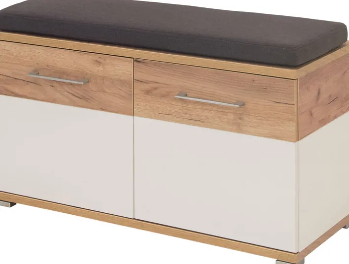 Schuhschrank THEO 96 x 51 cm Weiß/ Navarra Eiche NB