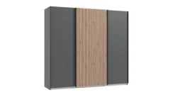 Schwebetürenschrank ALASKA 250 x 216 cm grau/ braun
