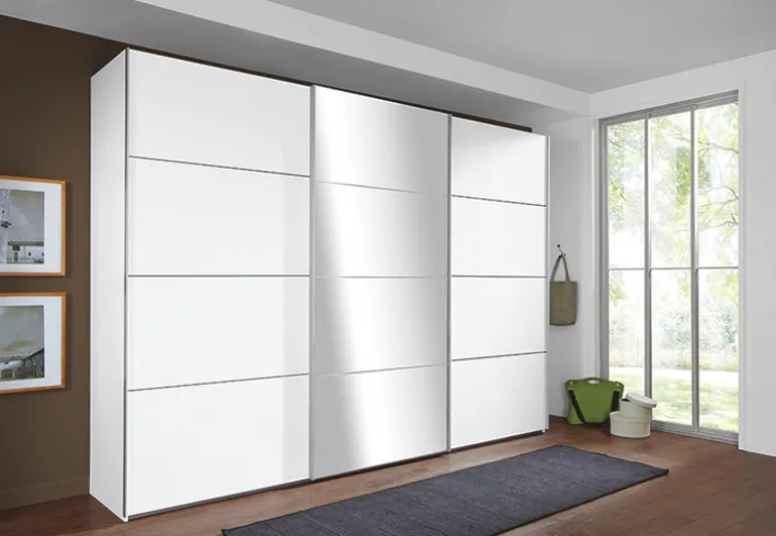 Schwebetürenschrank ERNIE weiß