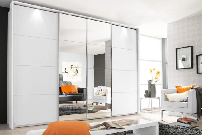 Schwebetürenschrank PANORAMA 316 x 230 cm weiß