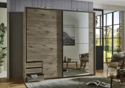 Schwebetürenschrank ROCKWOOD braun