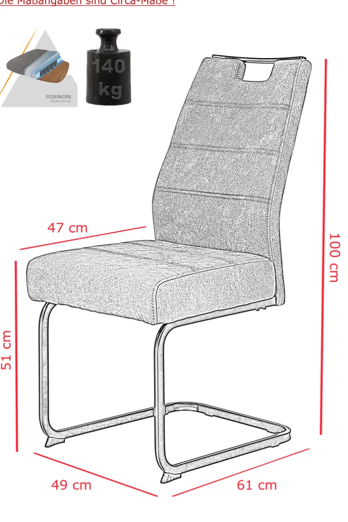 Schwingstuhl KERSTIN schlamm/Gestell schwarz