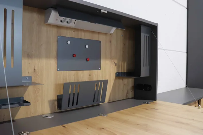 Sekretär 120 cm Graphit/ Asteiche