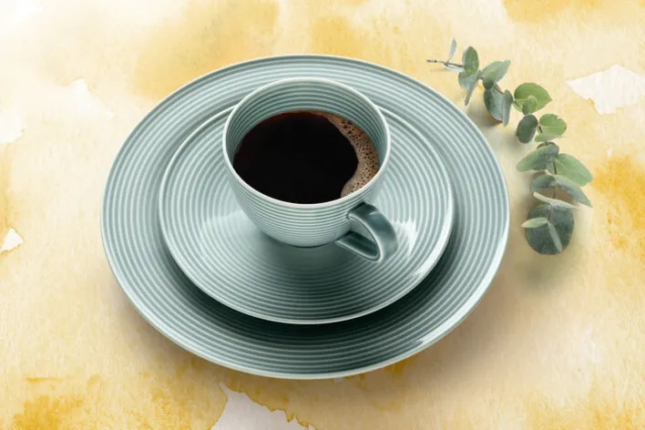 Seltmann Weiden Kaffeeservice BEAT COLOR GLAZE 18-teilig arktisblau