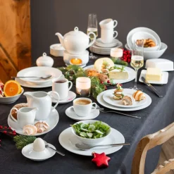 Seltmann Weiden Kaffee-Untertasse RONDO LIANE 6er Set weiß