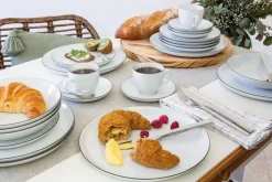 Seltmann Weiden Tafelservice 12 teilig LIDO rund Black Line