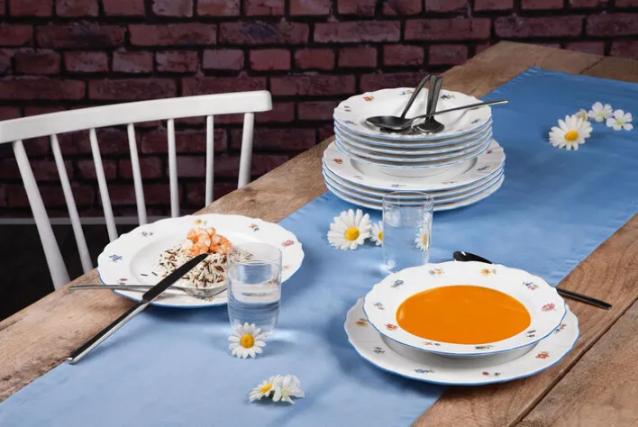 Seltmann Weiden Tafelservice SONATE NOSTALGIE 12-teilig Weiß mit Streublumendekor