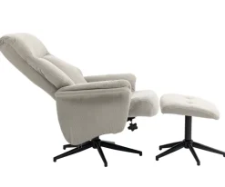 Sessel mit Hocker INA beige-grau